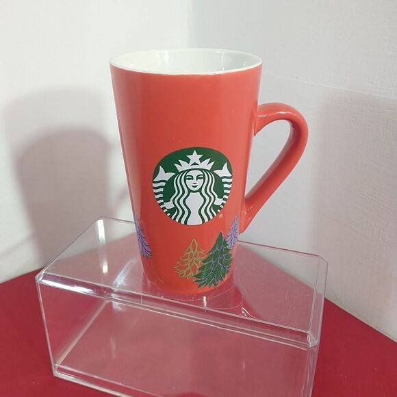 Starbucks 2020 Christmas Tree Red Tall Latte Coffee Mug Cup 16 oz. - Picture 1 of 7